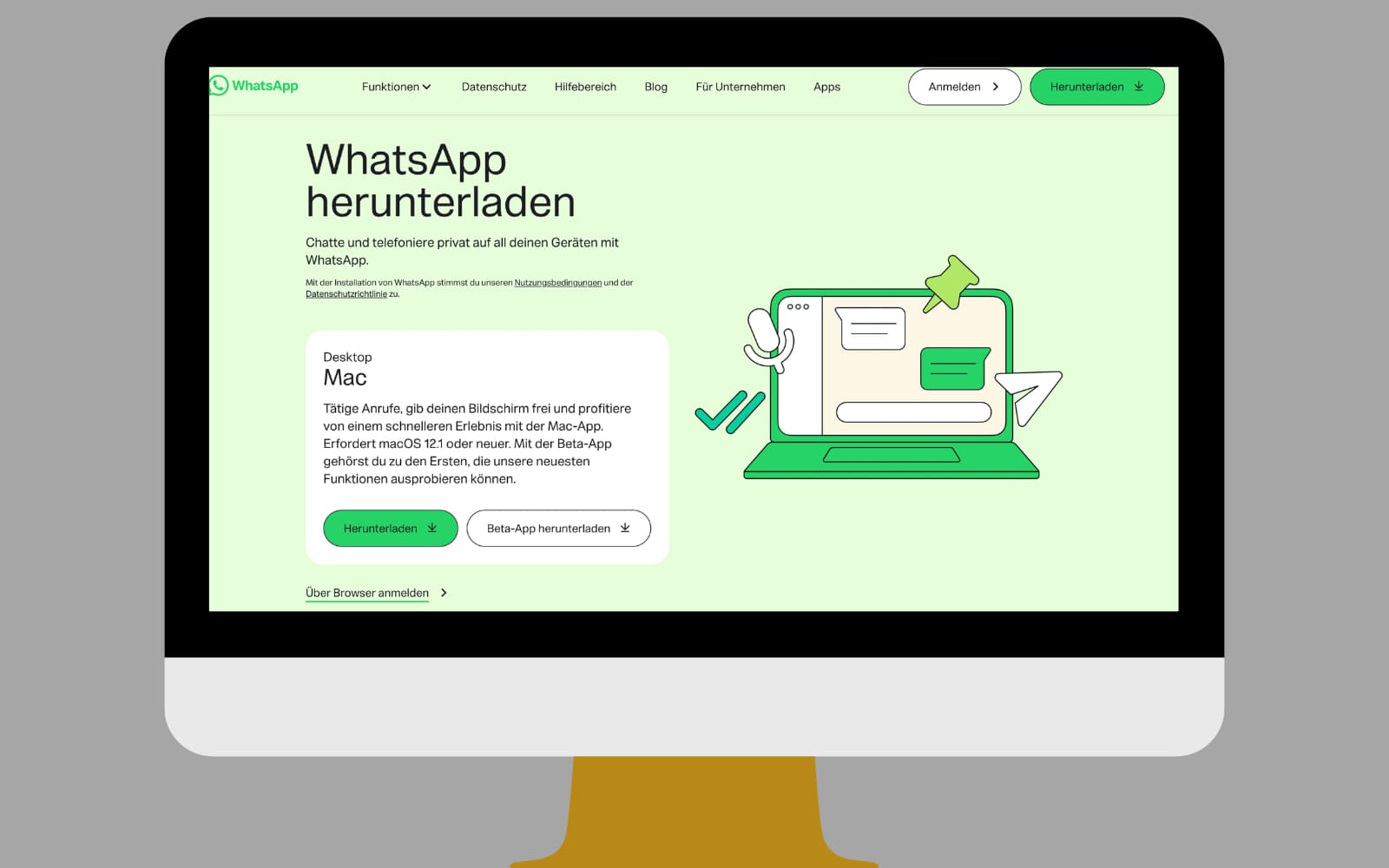 WhatsApp Desktop herunterladen – offizielle Download-Seite für Windows und Mac