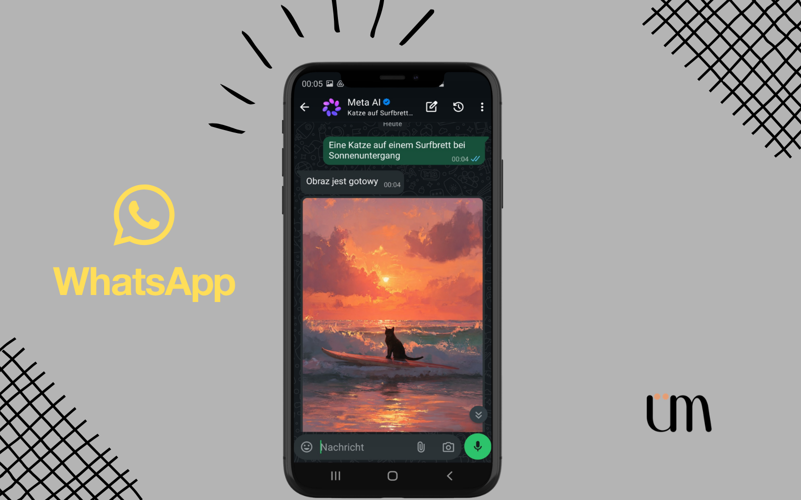 WhatsApp Funktion mit Meta AI Bilder generieren, KI Bild direkt im WhatsApp Chat erstellen