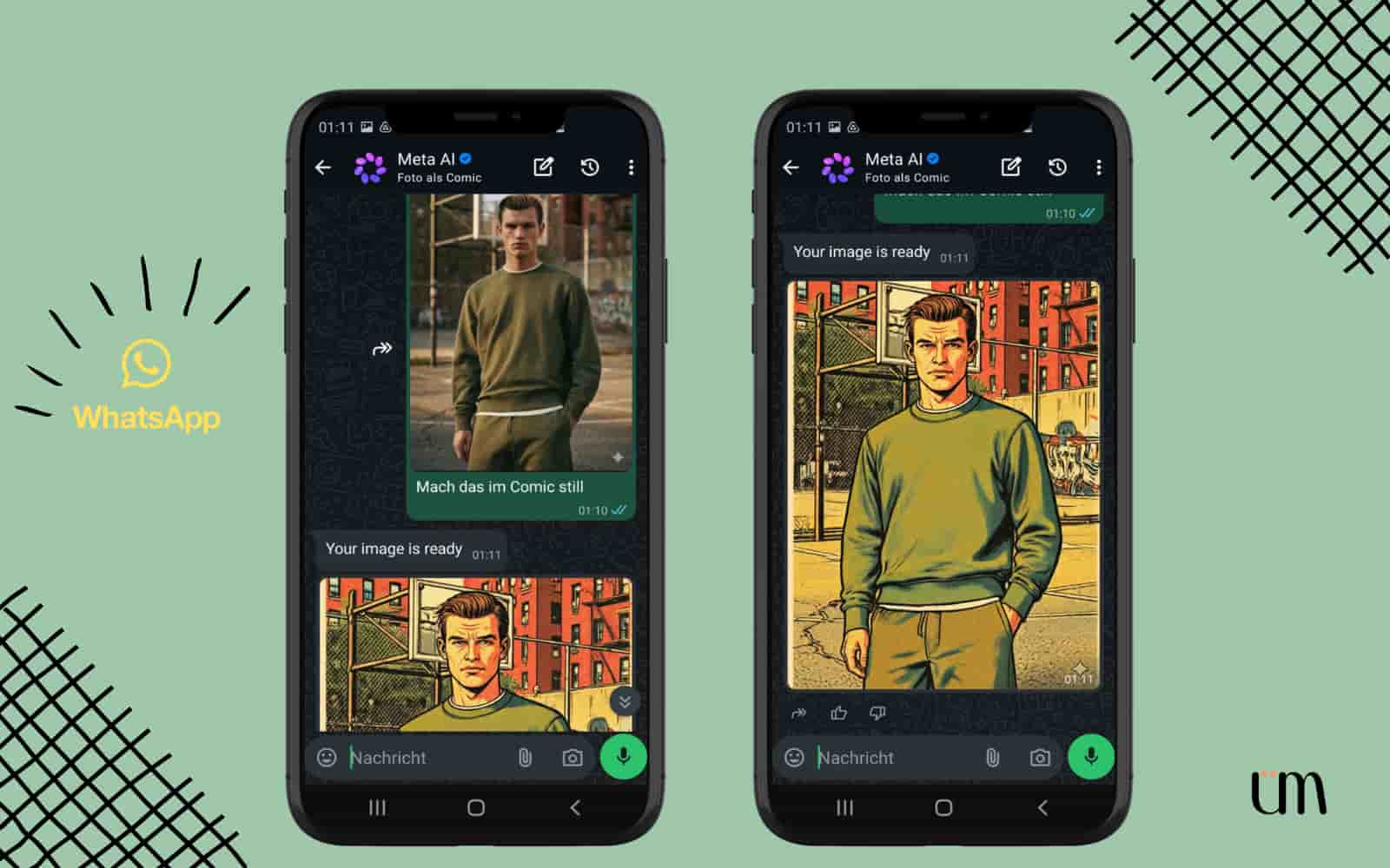 WhatsApp Funktion mit Meta AI Fotos bearbeiten, Bildbearbeitung mit KI im Chat