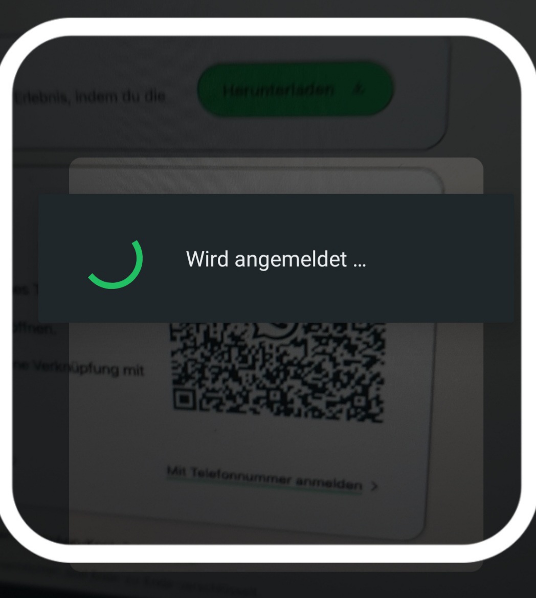 WhatsApp Web QR-Code mit der Handykamera scannen und Verbindung herstellen
